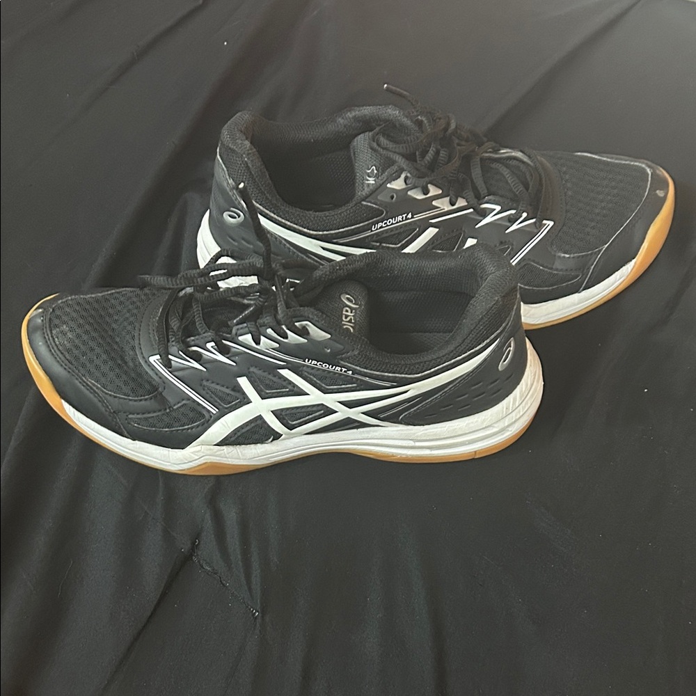 Asics Black and White Athletic Shoes